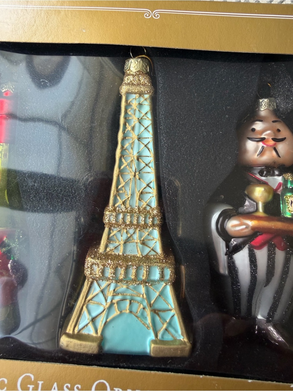 France Christmas Ornaments (3)  Eiffel Tower Classic Glass - Picture 3 of 6